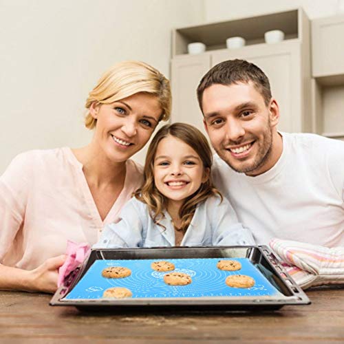 Silicone Baking Mat con medidas para Rolling de masa, 50x40cm 100% Food Grade Silicone Non Stick Non Slip Large Pasta Sheet Estera colorida para hacer pizza, tarta, lasaña y otras recetas y postres