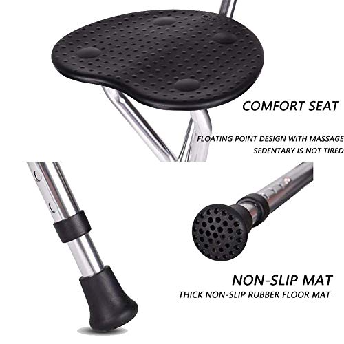 Silla de bastón, Asiento de bastón Taburete Plegable Ultraligero en Altura Ajustable 82-93 cm Fortalecer el Asiento de bastón Peso Neto: 0,9 kg Peso máximo del Usuario 200 kg para Silla de bastón, Asiento de bastón Taburete Plegable Ultraligero en Altura Ajustable 82-93 cm Fortalecer el Asiento de bastón Peso Neto: 0,9 kg Peso máximo del Usuario 200 kg para