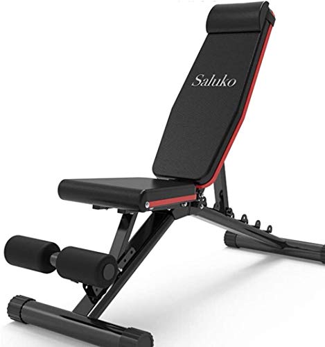 Silla de Ejercicios Banco con Mancuernas - Banco de Mancuernas Multifuncional Bancos de Pesas Ajustables Banco de Sentadillas Ejercicio Abdominal Tabla de Abdominales Uso de Gimnasio en casa Negro E