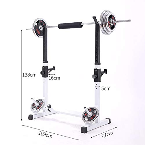 Silla de Fitness Rack de Cuclillas Table Peso Tabla Abdominal Multifuncional hogar Rack de Cuclillas Press de banca Rack Cama Peso Peso Estante Bancos (Color : Black)