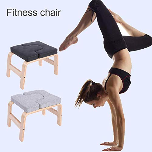 Silla De Inversión De Yoga - Almohadillas De Madera Y PU - Banco De Yoga para La Cabeza - Banco para Sirsasana & Taburete De Inversión para Familia, Gimnasio - Alivie La Fatiga Y Desarrolle El Cuerpo