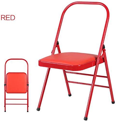 Silla de Oficina Sillas Plegables Friends of Meditation Silla para Yoga Prop para Yoga Asana y Yoga restaurativo sin Respaldo Durable Fuerte (Color: Rojo 1)