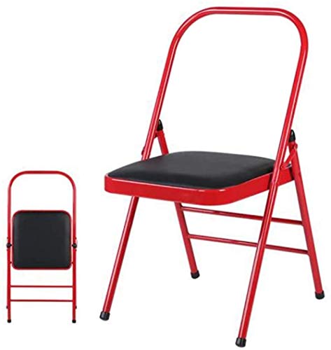 Silla de Oficina Sillas Plegables Friends of Meditation Silla para Yoga Prop para Yoga Asana y Yoga restaurativo sin Respaldo Durable Fuerte (Color: Rojo)