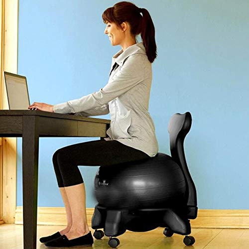 Silla De Pelota De Fitness Silla De Masaje Silla De Pelota De Yoga Asiento De Oficina Para El Hogar Base A Prueba De Explosiones Silla Gruesa Silla Ergonómica （azul） ( Color : Blue , Size : 52*79cm )