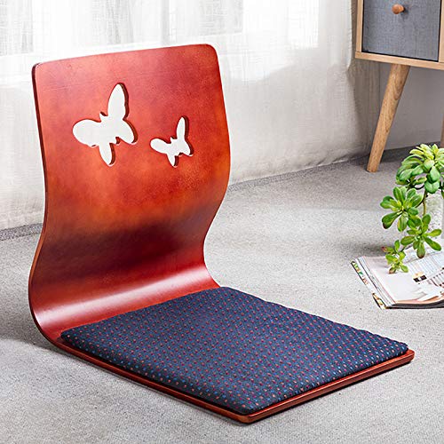 Silla de piso portátil, silla japonesa de suelo, silla de meditación sin piernas Tatami con soporte trasero para lectura de videojuegos I