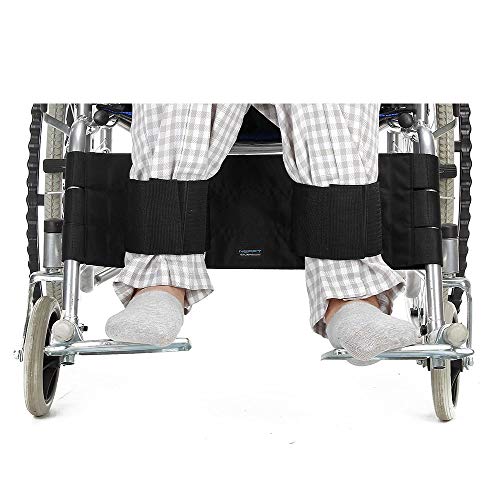 Silla de ruedas Reposapiés Correa piernas Sujeción Asiento Cinturón seguridad silla de ruedas Transporte médica pies Restricción Cinturón apoyo Accesorio para personas mayores, discapacitados (negro)