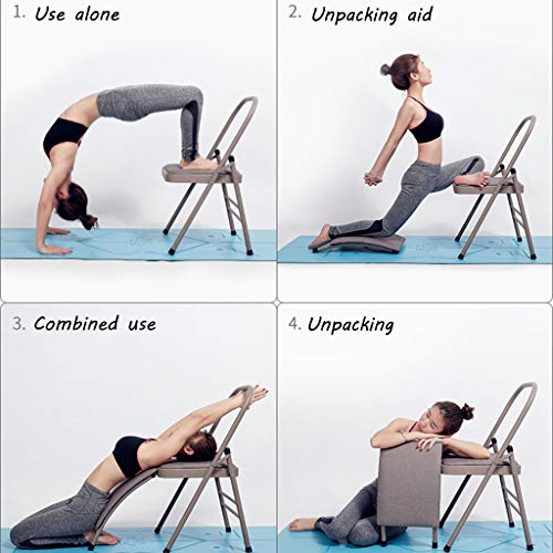 Silla de Yoga, Cara de PU, Silla Auxiliar de Silla de Yoga, Silla Plegable, Columna Vertebral Que se dobla para Ayudar con el Ejercicio, práctica de Espina Dorsal preferida, Gray,47 * 100CM Silla de Yoga, Cara de PU, Silla Auxiliar de Silla de Yoga, Silla Plegable, Columna Vertebral Que se dobla para Ayudar con el Ejercicio, práctica de Espina Dorsal preferida, Gray,47 * 100CM