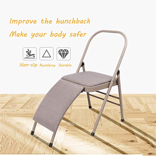 Silla de Yoga, Cara de PU, Silla Auxiliar de Silla de Yoga, Silla Plegable, Columna Vertebral Que se dobla para Ayudar con el Ejercicio, práctica de Espina Dorsal preferida, Gray,47 * 100CM Silla de Yoga, Cara de PU, Silla Auxiliar de Silla de Yoga, Silla Plegable, Columna Vertebral Que se dobla para Ayudar con el Ejercicio, práctica de Espina Dorsal preferida, Gray,47 * 100CM