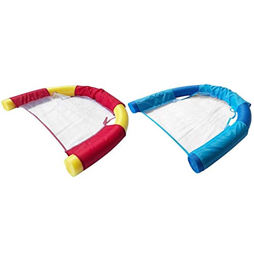 Silla Flotante Flotante De La Piscina Fila Fideos Silla con Malla para Adultos Niños Hidráulico De Cubierta Patinete Junta De Agua Silla,Azul