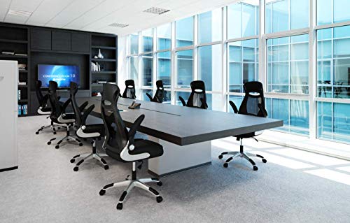 Silla giratoria de Oficina Silla de Escritorio ergonómica Silla de Malla para computadora con reposabrazos Plegables Altura Ajustable, Negro Silla giratoria de Oficina Silla de Escritorio ergonómica Silla de Malla para computadora con reposabrazos Plegables Altura Ajustable, Negro