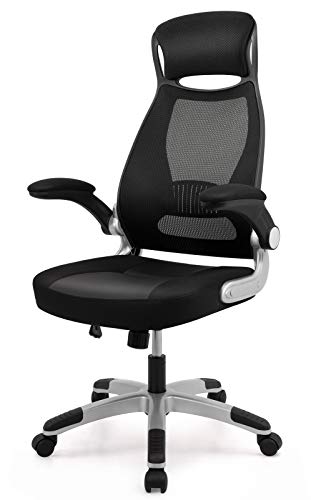 Silla giratoria de Oficina Silla de Escritorio ergonómica Silla de Malla para computadora con reposabrazos Plegables Altura Ajustable, Negro Silla giratoria de Oficina Silla de Escritorio ergonómica Silla de Malla para computadora con reposabrazos Plegables Altura Ajustable, Negro