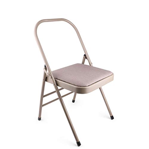 Sillas De Yoga Plegables De Lona, ​​Silla Invertida De La Práctica De Apoyo Estándar Sin Espalda, Actividad Asana Acolchada Plegable con Patas Silenciosas Antideslizantes (Color: Beige) (tamaño : A)