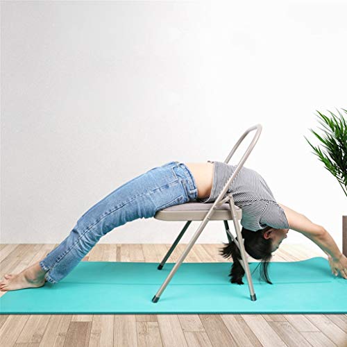 Sillas De Yoga Plegables De Lona, ​​Silla Invertida De La Práctica De Apoyo Estándar Sin Espalda, Actividad Asana Acolchada Plegable con Patas Silenciosas Antideslizantes (Color: Beige) (tamaño : A)