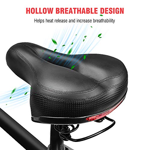 Sillín de Bicicleta, Asiento de Bicicleta Almohadilla a Prueba de Golpes, Cojín para Bicicleta de Piel Sintético Suave Adecuado para Bicicletas de Montaña Sillín de Bicicleta, Asiento de Bicicleta Almohadilla a Prueba de Golpes, Cojín para Bicicleta de Piel Sintético Suave Adecuado para Bicicletas de Montaña