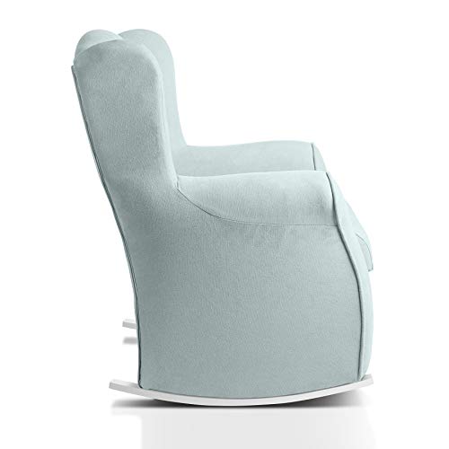 Sillon orejero balancin blanco CARLA (Sillon lactancia)Sillón tapizado antimanchas acualine color Verde Agua. Mecedora para dormitorio, salon o habitacion de bebe Sillon orejero balancin blanco CARLA (Sillon lactancia)Sillón tapizado antimanchas acualine color Verde Agua. Mecedora para dormitorio, salon o habitacion de bebe