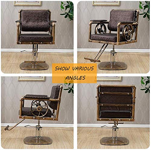 Sillones Nubao Labra la Silla Silla de Peluquero hidráulica Retro Professonal salón de Belleza SPA Estilismo Pesada Bomba hidráulica de Servicio for el Estilista de Las Mujeres Hombre, Verde, A