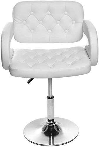 Sillones Nubao Silla de Peluquero Belleza hidráulico Presidente peluquería 360 ° giratoria Ajustable en Altura de Cuero PU (Blanco)