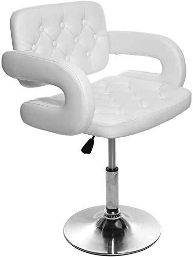 Sillones Nubao Silla de Peluquero Belleza hidráulico Presidente peluquería 360 ° giratoria Ajustable en Altura de Cuero PU (Blanco)