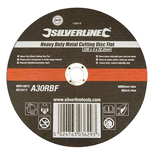 Silverline 103622 - Disco plano reforzado para corte de metal (300 x 3 x 20 mm)