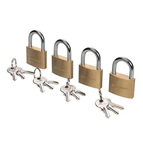 Silverline 675152 - Candados con una sola llave, 4 pzas (40 mm) Silverline 675152 - Candados con una sola llave, 4 pzas (40 mm)