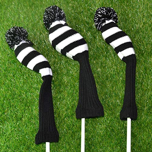 Silverline - Fundas para Cabeza de Palo de Golf (3 Unidades, para Driver, Fairway Wood, Hybrid Head Cover Headcover), Negro + Rojo, Tamaño Libre Silverline - Fundas para Cabeza de Palo de Golf (3 Unidades, para Driver, Fairway Wood, Hybrid Head Cover Headcover), Negro + Rojo, Tamaño Libre