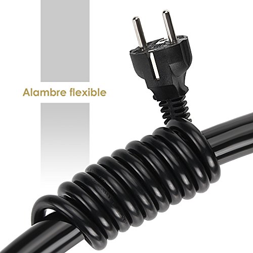 SIMBR Cable Alargador de Corriente IP20 H05VV Alargador Cable 5m 10m 20m Color Negro (5m)