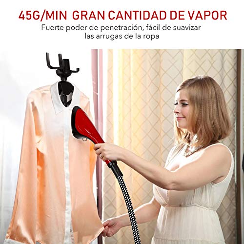 SIMBR Plancha Vertical de Vapor con Depósito de 2.7L, Centro de Planchado, 4 Niveles de Vapor y Calienta en 45s, Altura Ajustable y Mueble