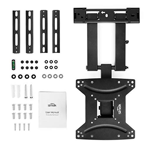 SIMBR Soporte de Pared para Televisores de 17"- 55" LED/LCD/Plasma/Curvada TV Extensible Inclinable y Giratorio Carga Máx. 35 kg VESA Máx. 400x400mm Negro