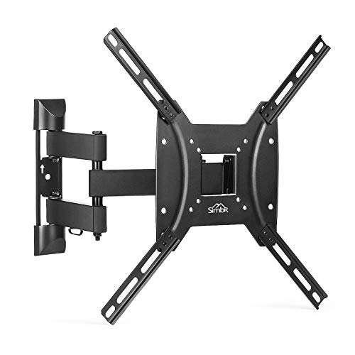 SIMBR Soporte de Pared para Televisores de 17"- 55" LED/LCD/Plasma/Curvada TV Extensible Inclinable y Giratorio Carga Máx. 35 kg VESA Máx. 400x400mm Negro