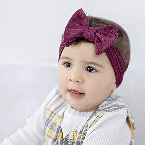 Simoda Joyfeel's Store Cintas para el pelo de Nylon para bebés Turbante Knotted Girls Hairband Super suave y elástica Wrap para recién nacidos Toddle para niños (Pack of 7#5)