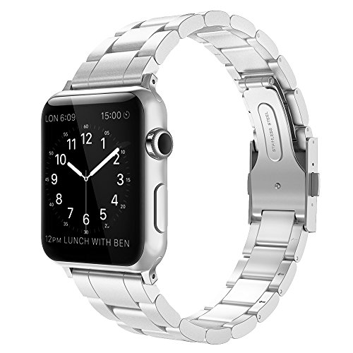 Simpeak Correa Compatible con Apple Watch 6/SE/5/4/3/2/1 Correa 38mm de Acero Inoxidable Reemplazo de Banda Compatible con iWatch Todos los Modelos 38mm, Plata