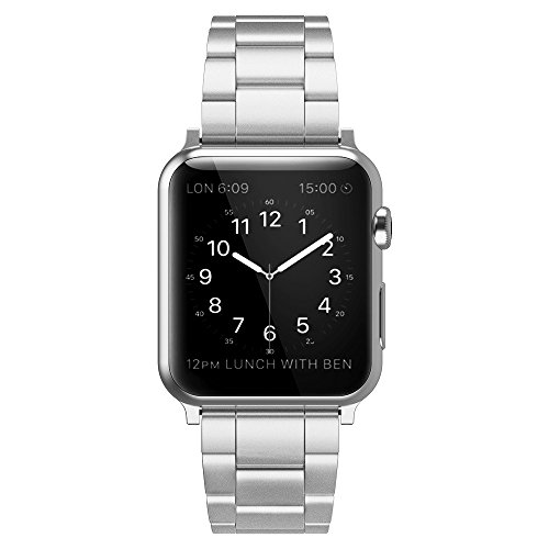 Simpeak Correa Compatible con Apple Watch 6/SE/5/4/3/2/1 Correa 38mm de Acero Inoxidable Reemplazo de Banda Compatible con iWatch Todos los Modelos 38mm, Plata