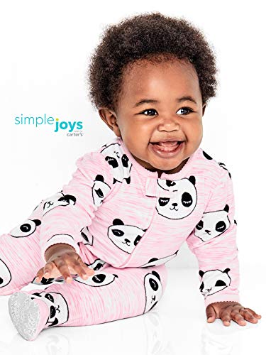 Simple Joys by Carter's 3-Pack Flame Resistant Fleece Footed Pajamas Infant-and-Toddler-Sleepers, Sister/Panda/Floral, 24 meses,