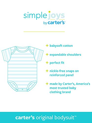 Simple Joys by Carter's - Body de manga corta para niña (6 unidades) ,rosado/menta ,6-9 Meses Simple Joys by Carter's - Body de manga corta para niña (6 unidades) ,rosado/menta ,6-9 Meses