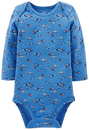 Simple Joys by Carter's - Body de manga larga para bebé, 5 unidades ,Azul/Gris ,Recién nacido Simple Joys by Carter's - Body de manga larga para bebé, 5 unidades ,Azul/Gris ,Recién nacido