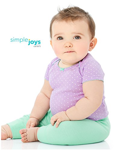 Simple Joys by Carter's pantalón para niñas pequeñas, paquete de 4 ,Bright Pink/Gray/Light Pink/Mint ,Bebé prematuro