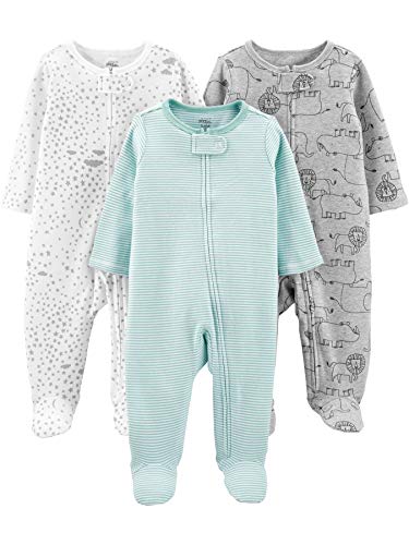 Simple Joys by Carter's - Pelele para dormir - para bebé niña multicolor Mint/Stripes/Heather Grey/Prints 0 - 3 Months Simple Joys by Carter's - Pelele para dormir - para bebé niña multicolor Mint/Stripes/Heather Grey/Prints 0 - 3 Months