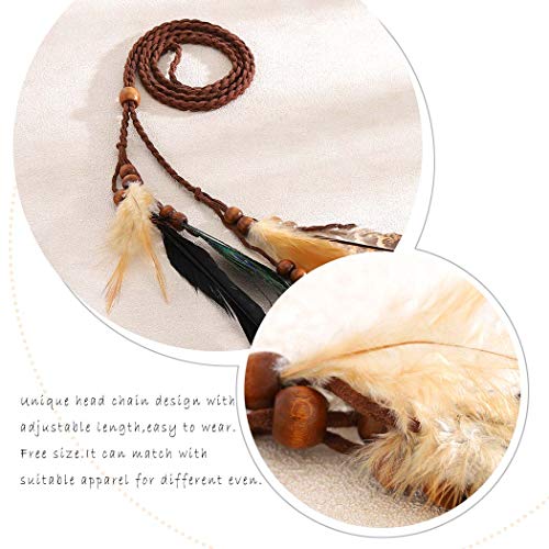 Simsly Diadema bohemia con plumas de pavo real hippie india de los años 20 con cadena de plumas para el pelo, accesorios de joyería, tocado para mujeres y niñas (gris) Simsly Diadema bohemia con plumas de pavo real hippie india de los años 20 con cadena de plumas para el pelo, accesorios de joyería, tocado para mujeres y niñas (gris)