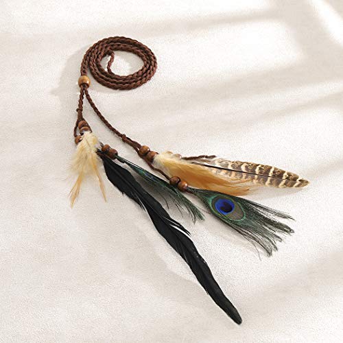 Simsly Diadema bohemia con plumas de pavo real hippie india de los años 20 con cadena de plumas para el pelo, accesorios de joyería, tocado para mujeres y niñas (gris) Simsly Diadema bohemia con plumas de pavo real hippie india de los años 20 con cadena de plumas para el pelo, accesorios de joyería, tocado para mujeres y niñas (gris)