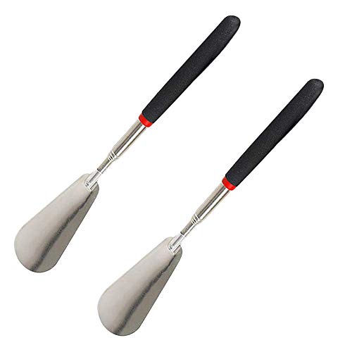 SIMUER 2 Piezas Calzador Telescópico Ajustable de Acero Inoxidable Mango Largo Zapato Cuerno Fácil de Utilizar para Hombres Mujeres Niños Mayores SIMUER 2 Piezas Calzador Telescópico Ajustable de Acero Inoxidable Mango Largo Zapato Cuerno Fácil de Utilizar para Hombres Mujeres Niños Mayores