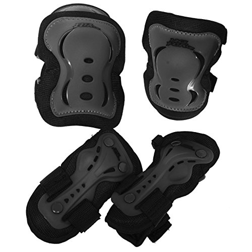 Sin miedo patín , 3 paquete protectores de rodilla accesorios codo muñeca notebookbits Negro negro Talla:XS
