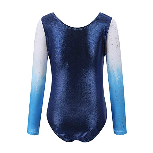 Sinoeem Leotardos de Gimnasia Rítmica para Niños Maillot de Ballet con Gradiente Flash Cuello Redondo Manga Larga/Manga Corta para Niñas de 3-12 Años (Azul - Manga Larga, Tag 8A(7-8 Years)) Sinoeem Leotardos de Gimnasia Rítmica para Niños Maillot de Ballet con Gradiente Flash Cuello Redondo Manga Larga/Manga Corta para Niñas de 3-12 Años (Azul - Manga Larga, Tag 8A(7-8 Years))