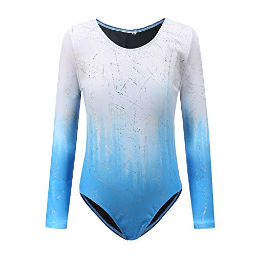 Maillot de gimnasia rítmica, de secado rápido, transpirable, de manga  larga, para patinaje, alta elasticidad, competición profesional, azul,  talla L : : Moda