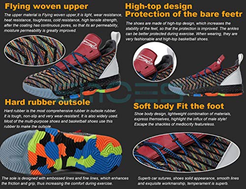 SINOES 2020 Zapatillas de Baloncesto Hombre Moda Zapatillas de Deporte Ligeros Zapatos de Correr Al Aire Libre Calzado Deportivo Antideslizante Transpirable Zapatos de Entrenamiento