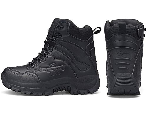 SINOES Botas de Hombre Cuero Impermeables Botines Hombre Invierno Zapatos Nieve Piel Forradas Calientes Planas Combate Militares Boots