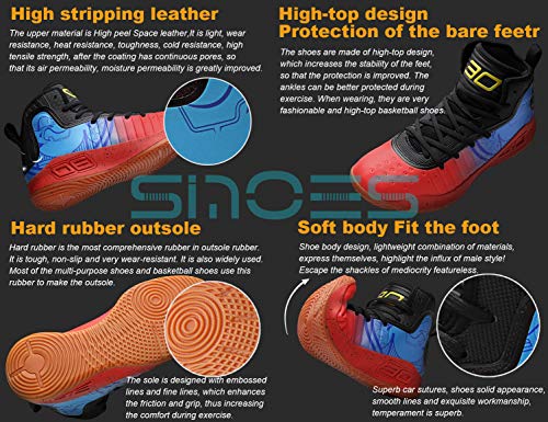 SINOES Hombres Zapatillas de Baloncesto de Alta Superior de Malla Transpirable de Invierno Deportes de Baloncesto Zapatos de Hombre al Aire Libre Entrenadores