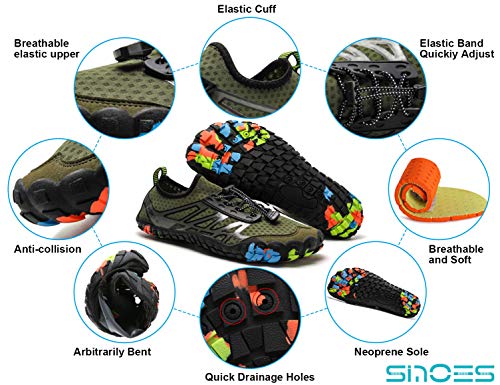 SINOES Peso Ligero De Secado rápido de Calcetines de Buceo Natación Zapatos de Agua Unisex para Buceo Snorkel Surf Piscina Playa Yoga Deportes Acuáticos Talla Grande, Hombres y Mujeres