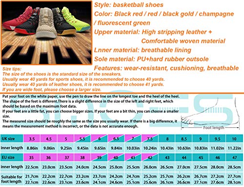 SINOES Zapatillas de Baloncesto para Hombre, Botas de Baloncesto de absorción de Choque de Rendimiento Zapatillas de Entrenamiento Ligeras Transpirable Suave Estudiante al Aire Libre
