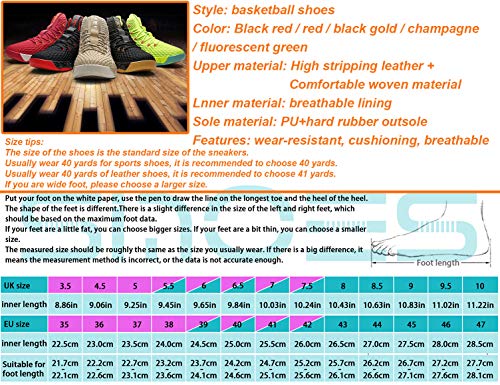 SINOES Zapatillas de Baloncesto para Hombre, Botas de Baloncesto de absorción de Choque de Rendimiento Zapatillas de Entrenamiento Ligeras Transpirable Suave Estudiante al Aire Libre SINOES Zapatillas de Baloncesto para Hombre, Botas de Baloncesto de absorción de Choque de Rendimiento Zapatillas de Entrenamiento Ligeras Transpirable Suave Estudiante al Aire Libre