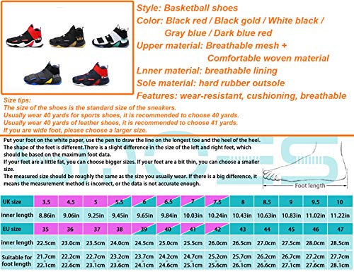 SINOES Zapatillas De Baloncesto para Hombre, Zapatillas De Baloncesto De Tejido De Microfibra Y Zapatillas Ligeras De Microfibra De Rendimiento